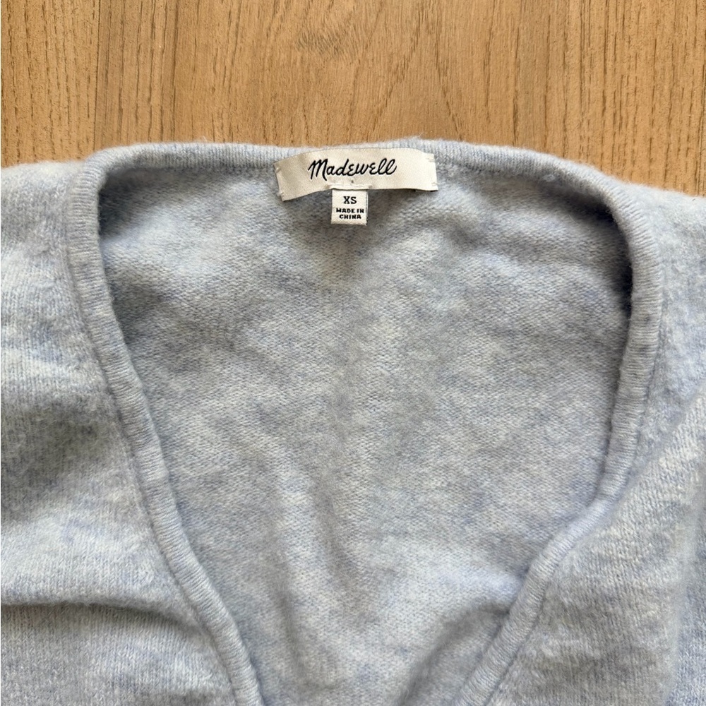 Blue Balletcore Mock-wrap Sweater - Picture 3 of 6